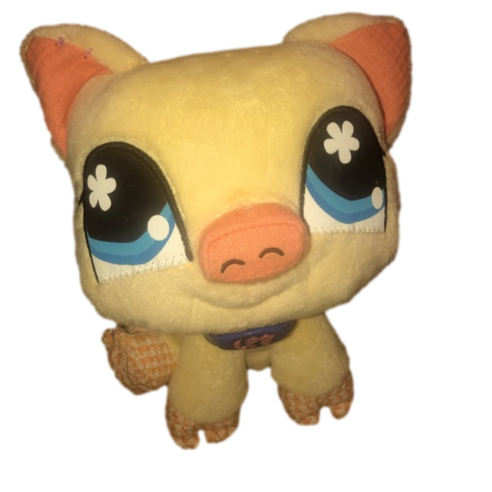 LITTLEST Pet Shop VIP Pig Plush Stuffed Animal Teddy Hasbro 2007 Approx 8”